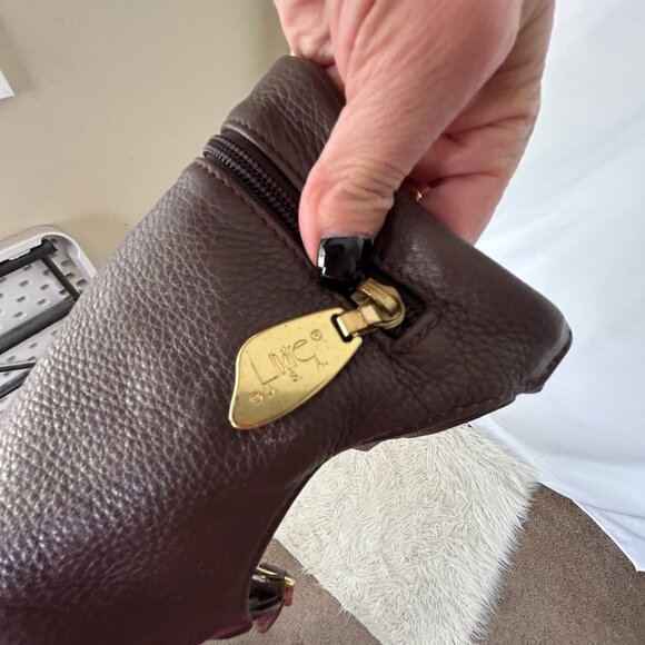 Libaire USA Pebbled Leather Backpack Bag Chocolate Brown - Picture 4 of 5